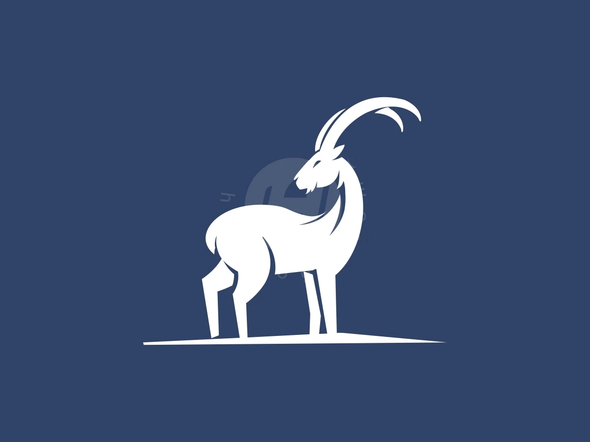 Standing Ibex Simple Modern Logo - preview 1