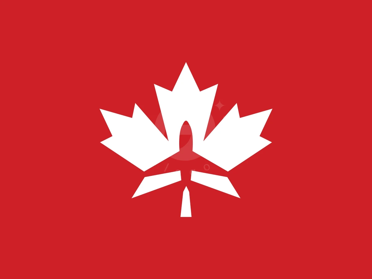 Maple Leaf Plane Or Canadian Air Plane - Travel Logo design by FirstDesign for sale on Highlogo