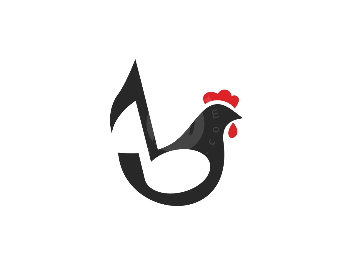 Chicken Record Or Rooster Music Logo - Animal Logo design by FirstDesign for sale on Highlogo