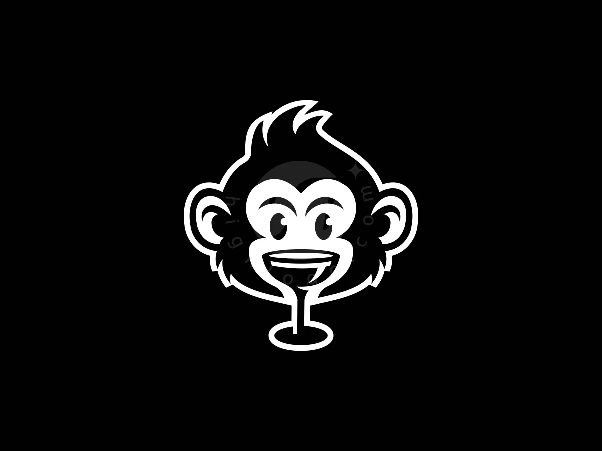Drunken Monkey Cocktails Or Monkey Wine Logo - Animal Logo design by FirstDesign for sale on Highlogo