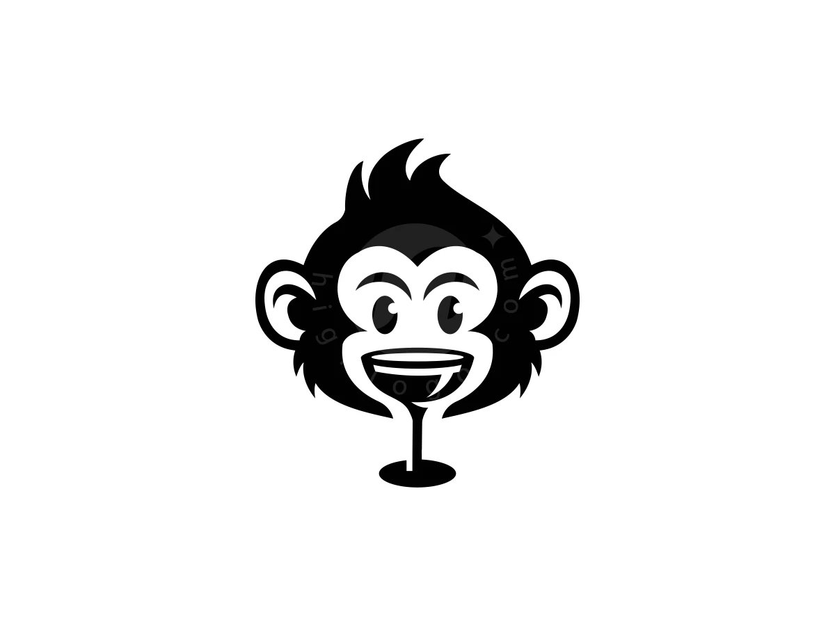 Drunken Monkey Cocktails Or Monkey Wine Logo - preview 1
