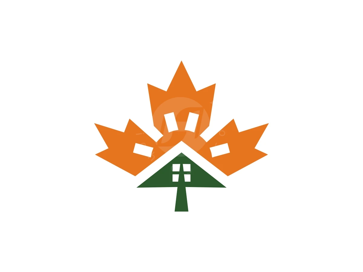 Greenhouse Maple Leaf Or Canada Logo - Real Estate Logo design by FirstDesign for sale on Highlogo