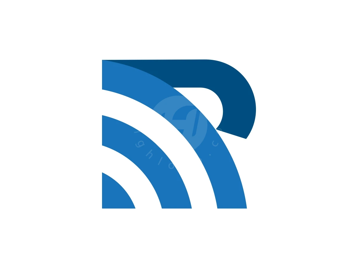 Simple Letter R Wifi Or Radio Audio Waves Logo - preview 1