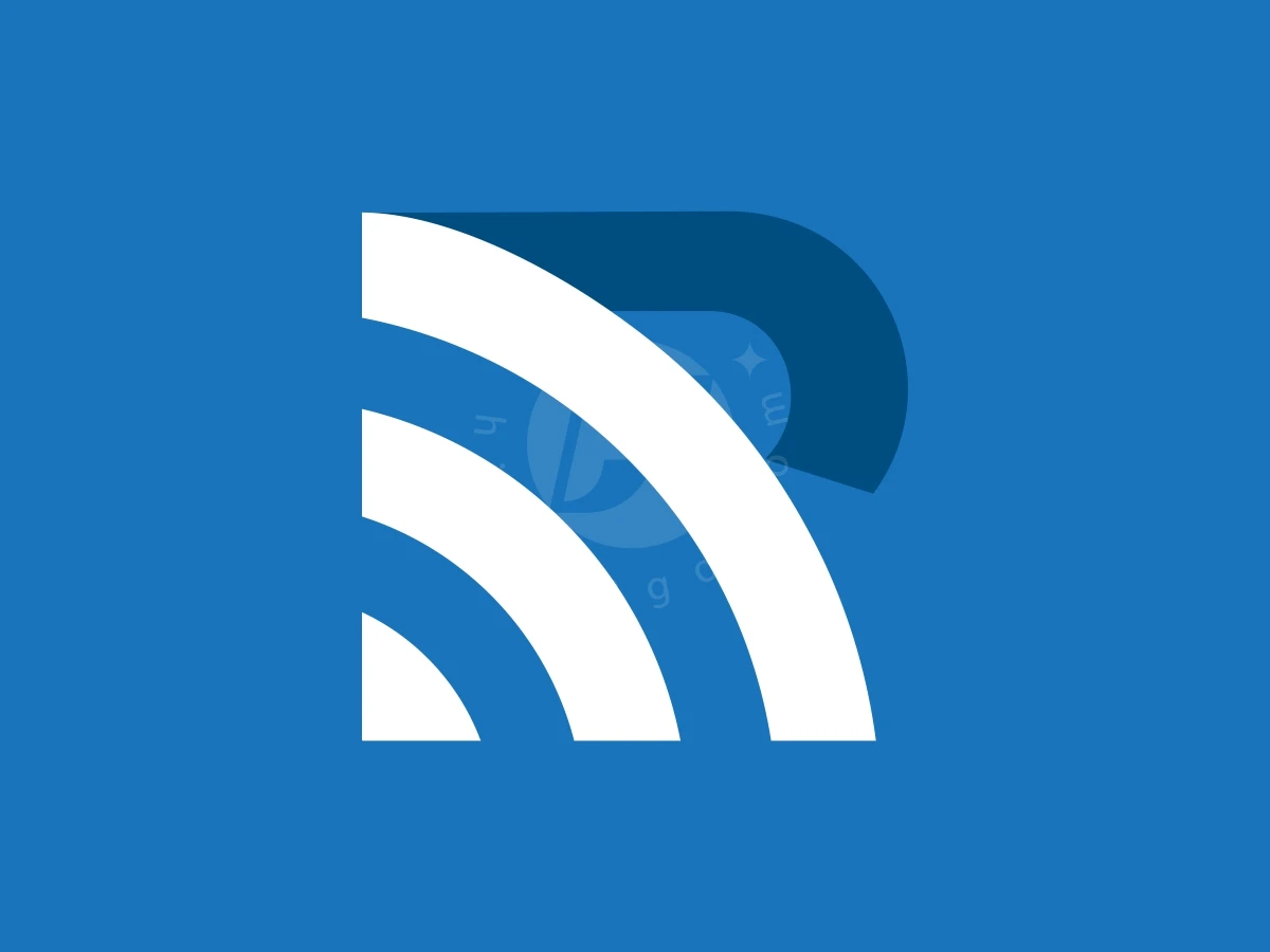 Simple Letter R Wifi Or Radio Audio Waves Logo - Technology Logo design by FirstDesign for sale on Highlogo