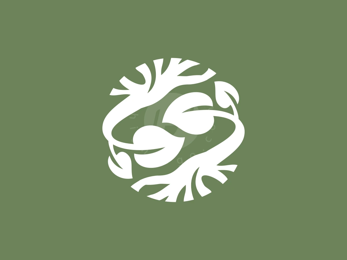 Simple Minimalist Bodhie Tree Circle Logo - Abstract Logo design by FirstDesign for sale on Highlogo