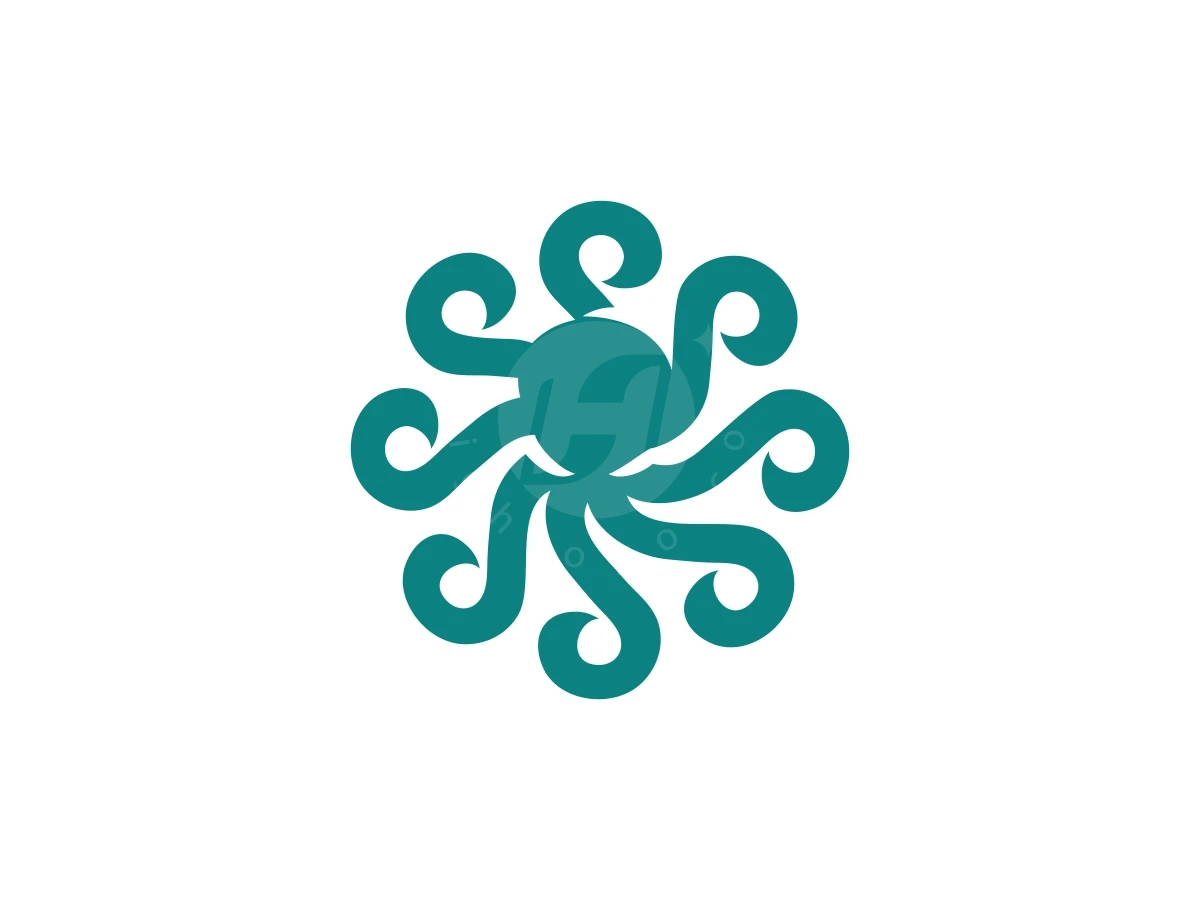 Simple Geometric Octopus Or Octo Circle Logo - preview 1