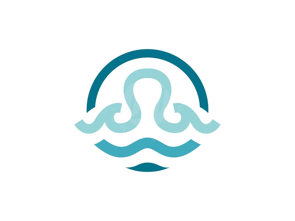 Simple Octo Wave Or Octopus Sea Logo - preview 1