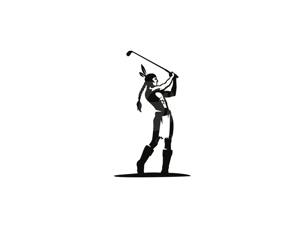 Simple American Native Golf Logo - Sports Logo design by FirstDesign for sale on Highlogo