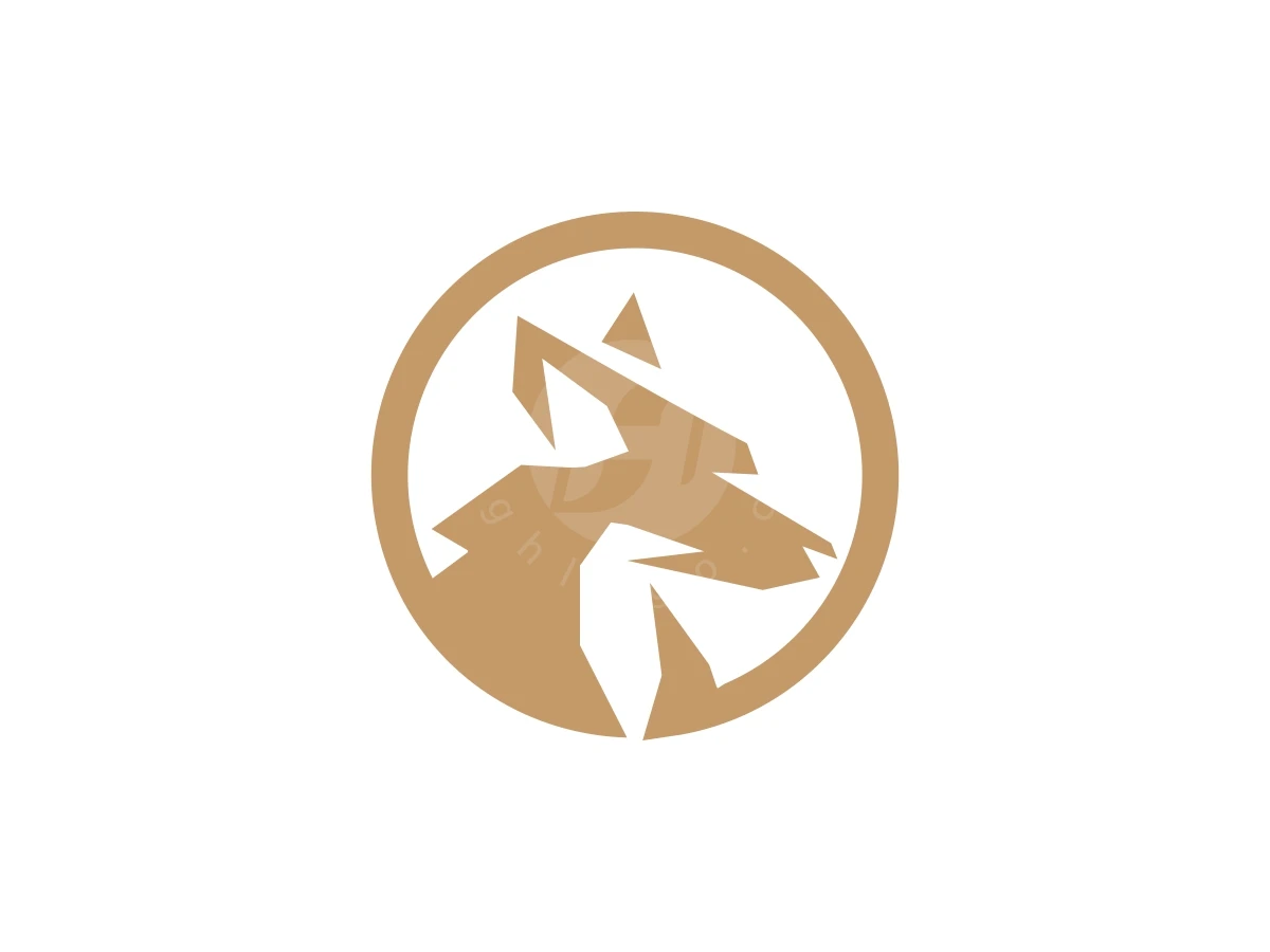 Circle Elegant Simple Fox Or Wolf Logo - preview 1