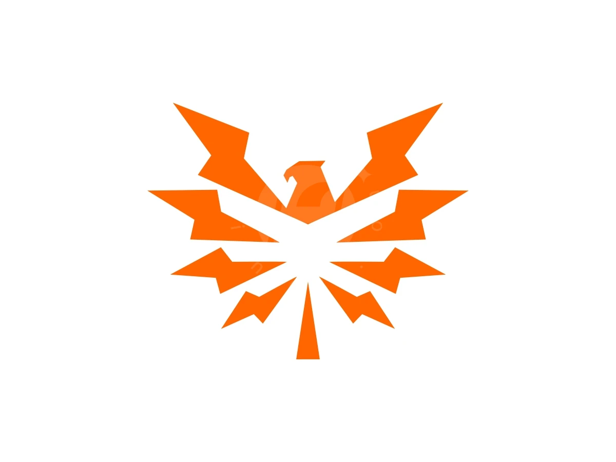 Simple Storm Or Electrical Eagle Logo - Animal Logo design by FirstDesign for sale on Highlogo