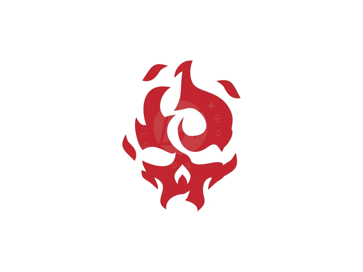 Simple Hellfire Or Flaming Skull Logo - preview 1