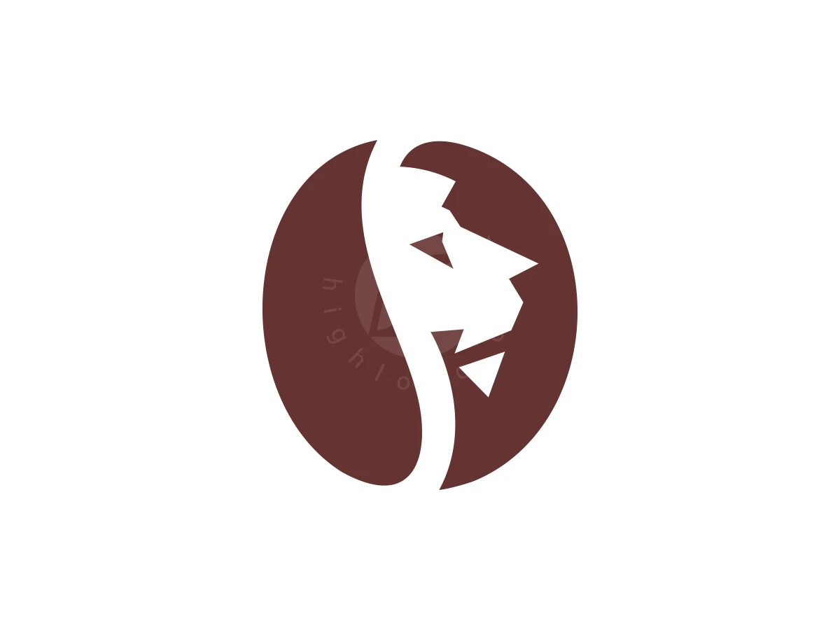 Simple Lion Head Coffee Bean Logo - Animal Logo design by FirstDesign for sale on Highlogo