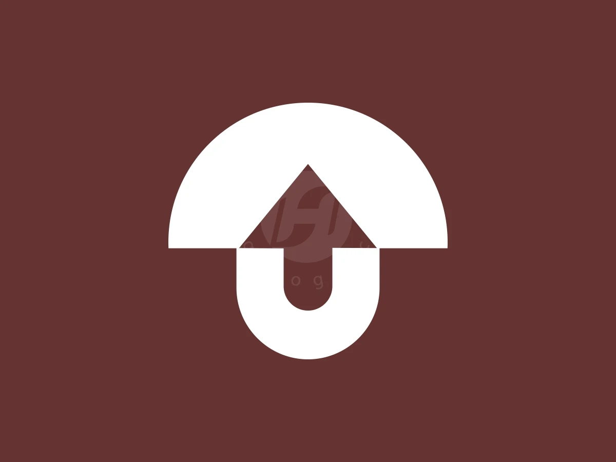 Simple Letter U Mushroom Ora Fungi Up Arrow Logo - preview 1