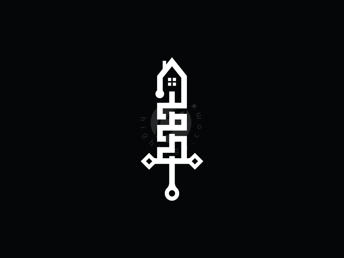 Abstract Sword Home Logo - Real Estate Logo design by Enoh for sale on Highlogo