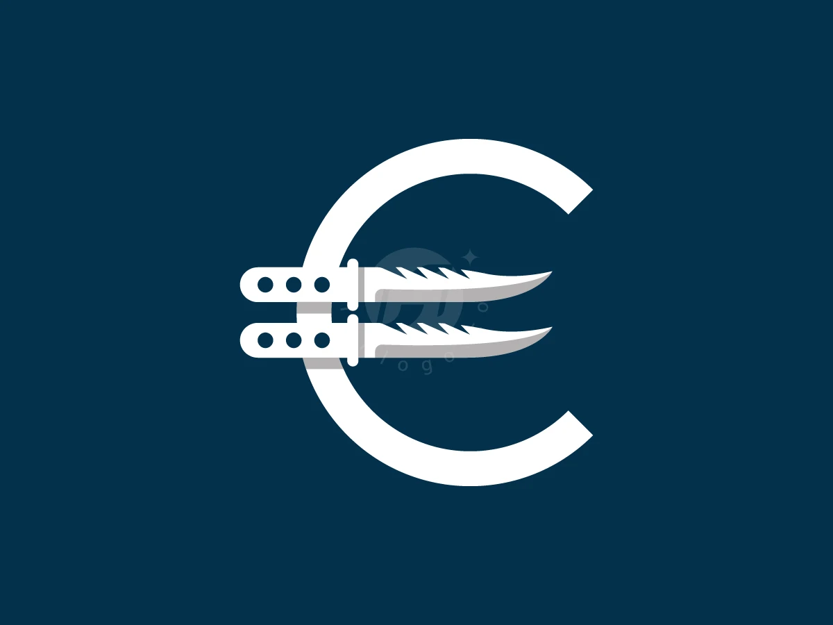 Letter E Or Euro Knife Logo - preview 1
