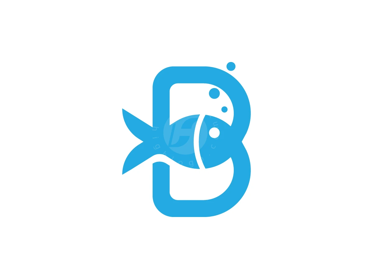 Letter B Fish Logo - preview 1