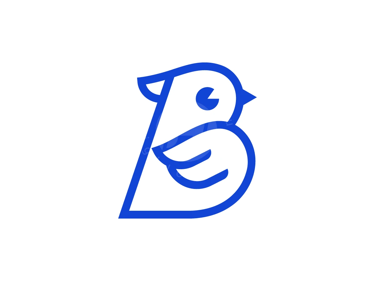 Cute Bird B Letter Logo - Animal Logo design by Pamungkas Ctv for sale on Highlogo