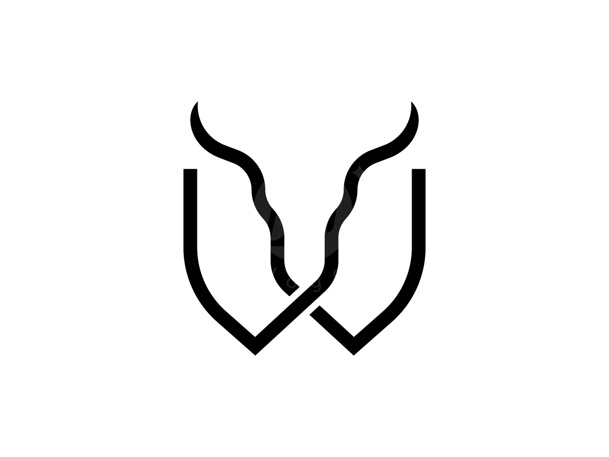 Minimal Letter W Bull Head Logo - Logo Logo design by Pamungkas Ctv for sale on Highlogo