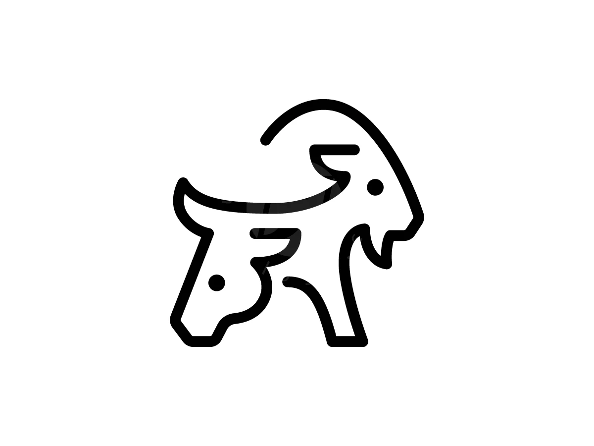 Minimal Line Cow And Goat Farm Logo - Animal Logo design by Pamungkas Ctv for sale on Highlogo