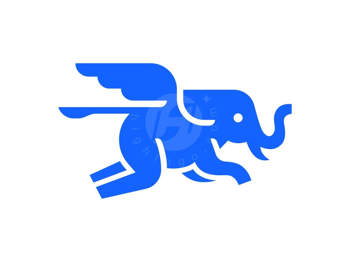 Modern Winged Elephant Silhouette Logo - Animal Logo design by Pamungkas Ctv for sale on Highlogo