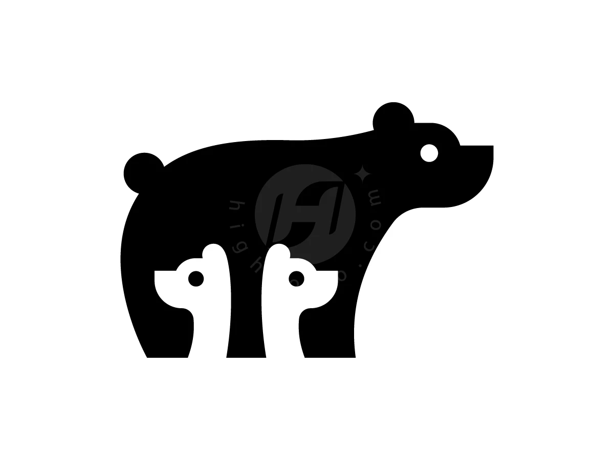 Mother Bear Protecting Two Cubs Logo - Animal Logo design by Pamungkas Ctv for sale on Highlogo