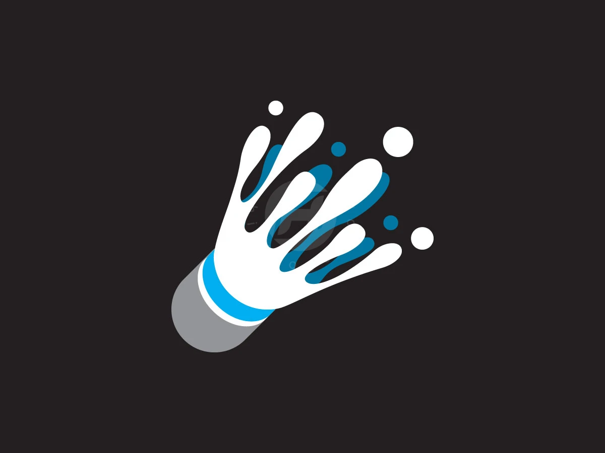 Splash Shuttlecock Modern Logo - Sports Logo design by agniwara for sale on Highlogo