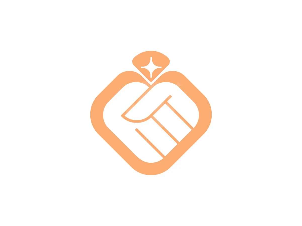 Diamond Shaking Hands Logo - Negative space Logo design by agniwara for sale on Highlogo