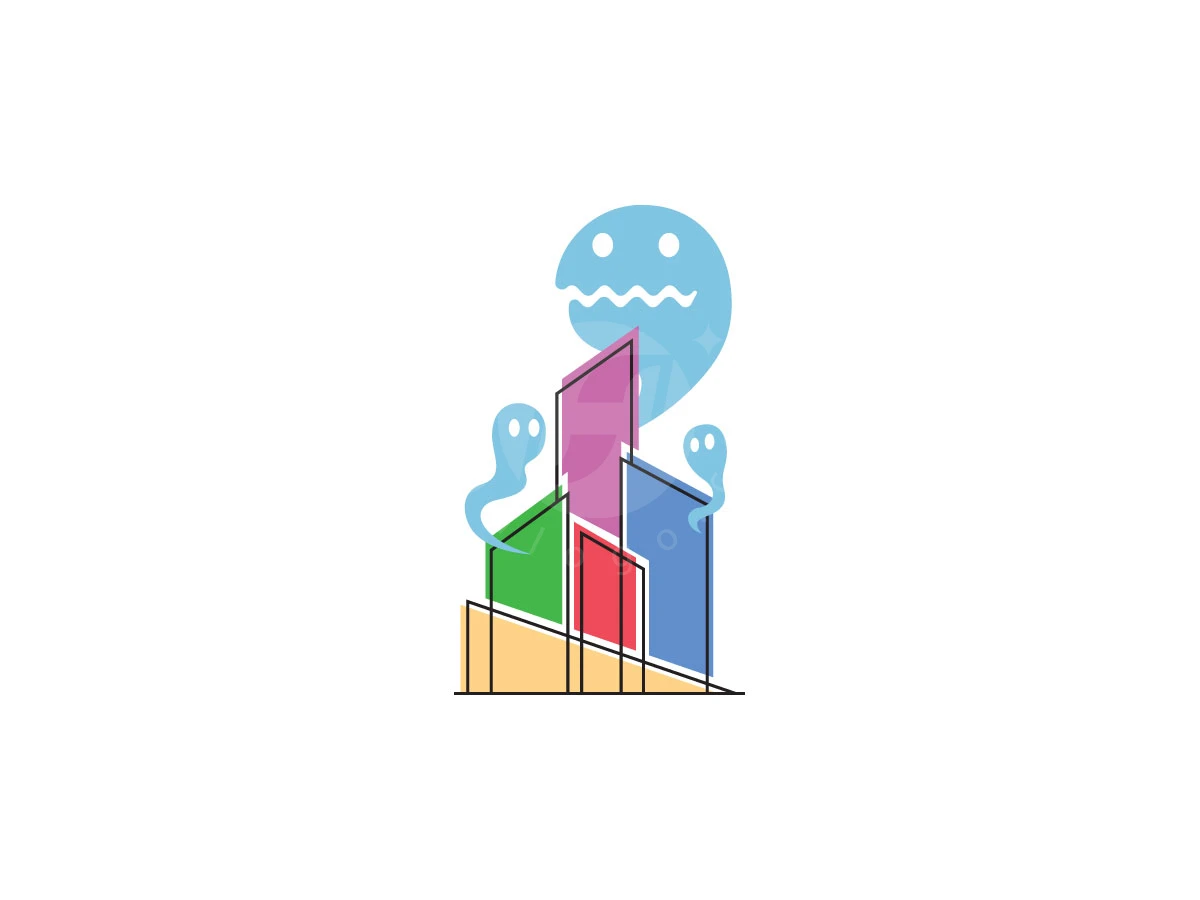 Haunted City Building Logo - Media Logo design by agniwara for sale on Highlogo