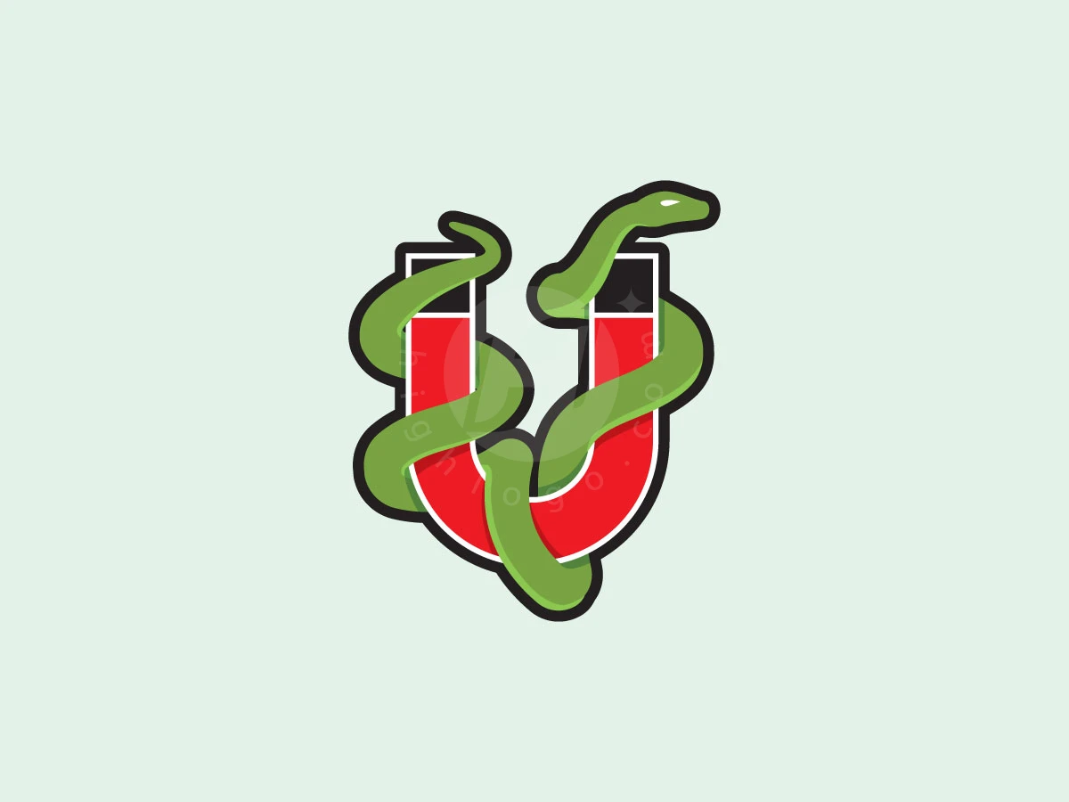 Snake Wrapped Around A Magnet Logo - Animal Logo design by agniwara for sale on Highlogo
