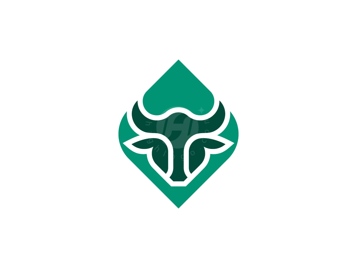 Minimalist Leaf And Cow Mark Logo - Animal Logo design by AQB GRAPHIC for sale on Highlogo