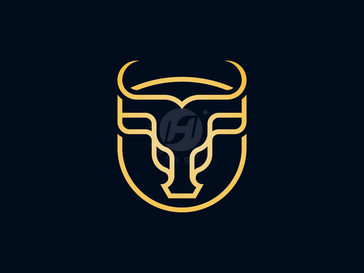 Luxury Gold Bull Shield Logo - Animal Logo design by AQB GRAPHIC for sale on Highlogo