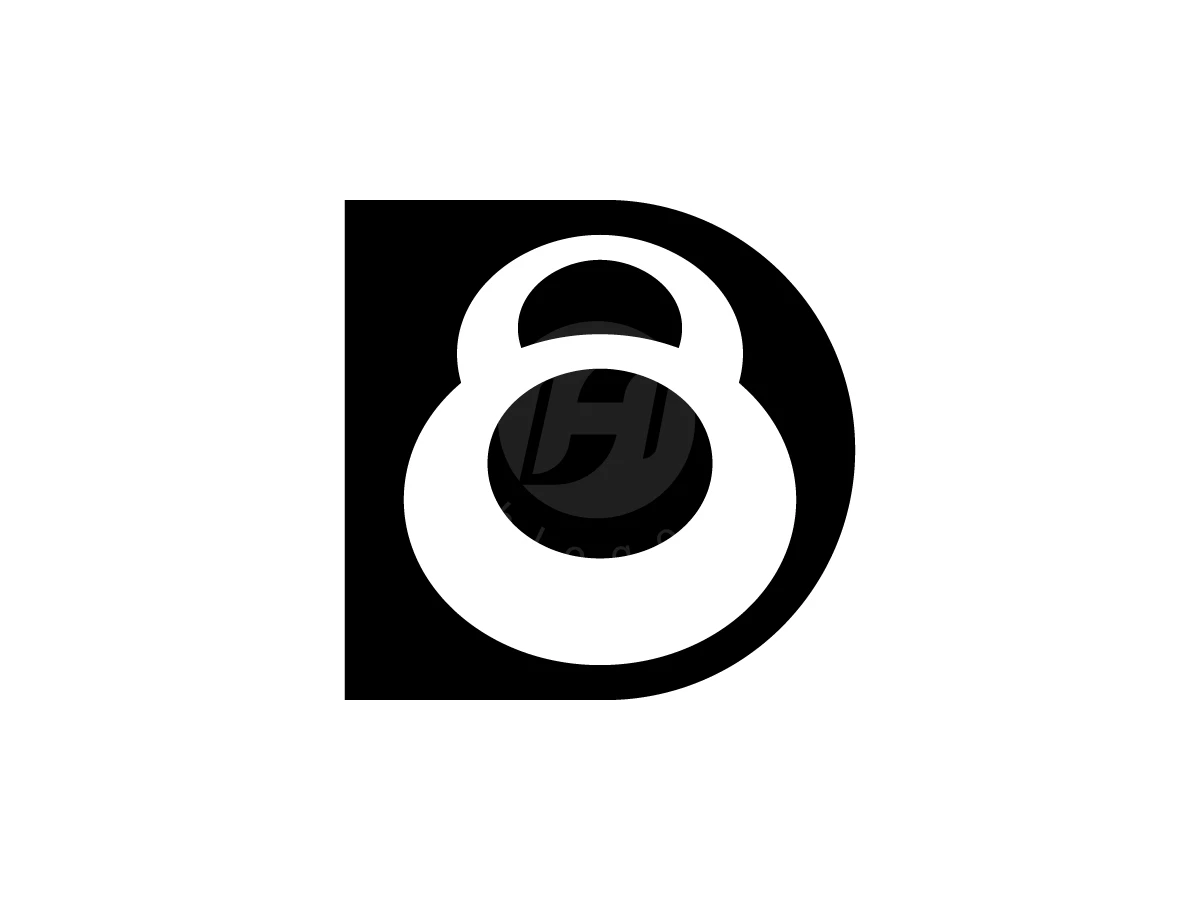 Minimalist Kettlebell Letter D Logo - Sports Logo design by AQB GRAPHIC for sale on Highlogo