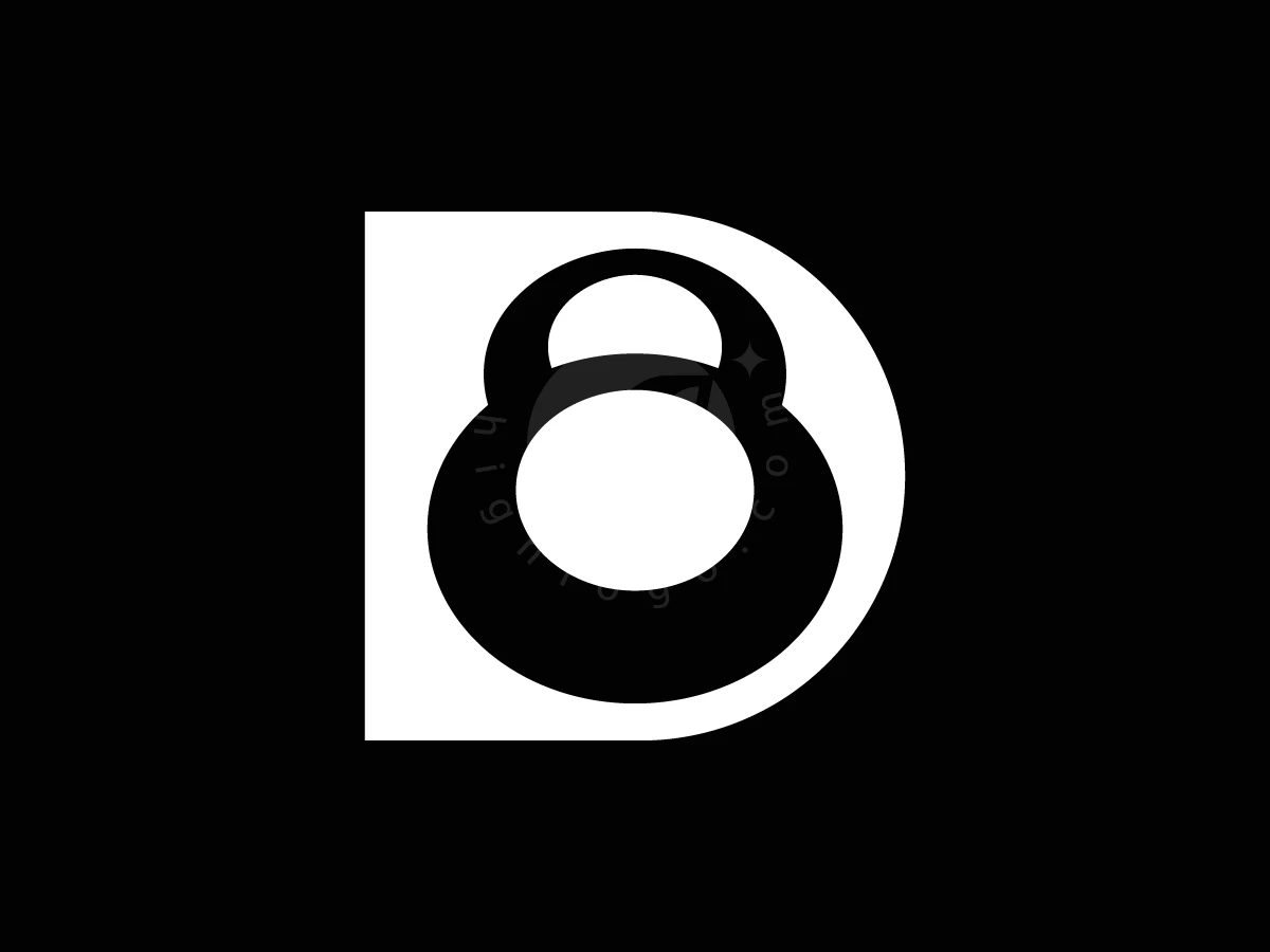 Minimalist Kettlebell Letter D Logo - preview 1