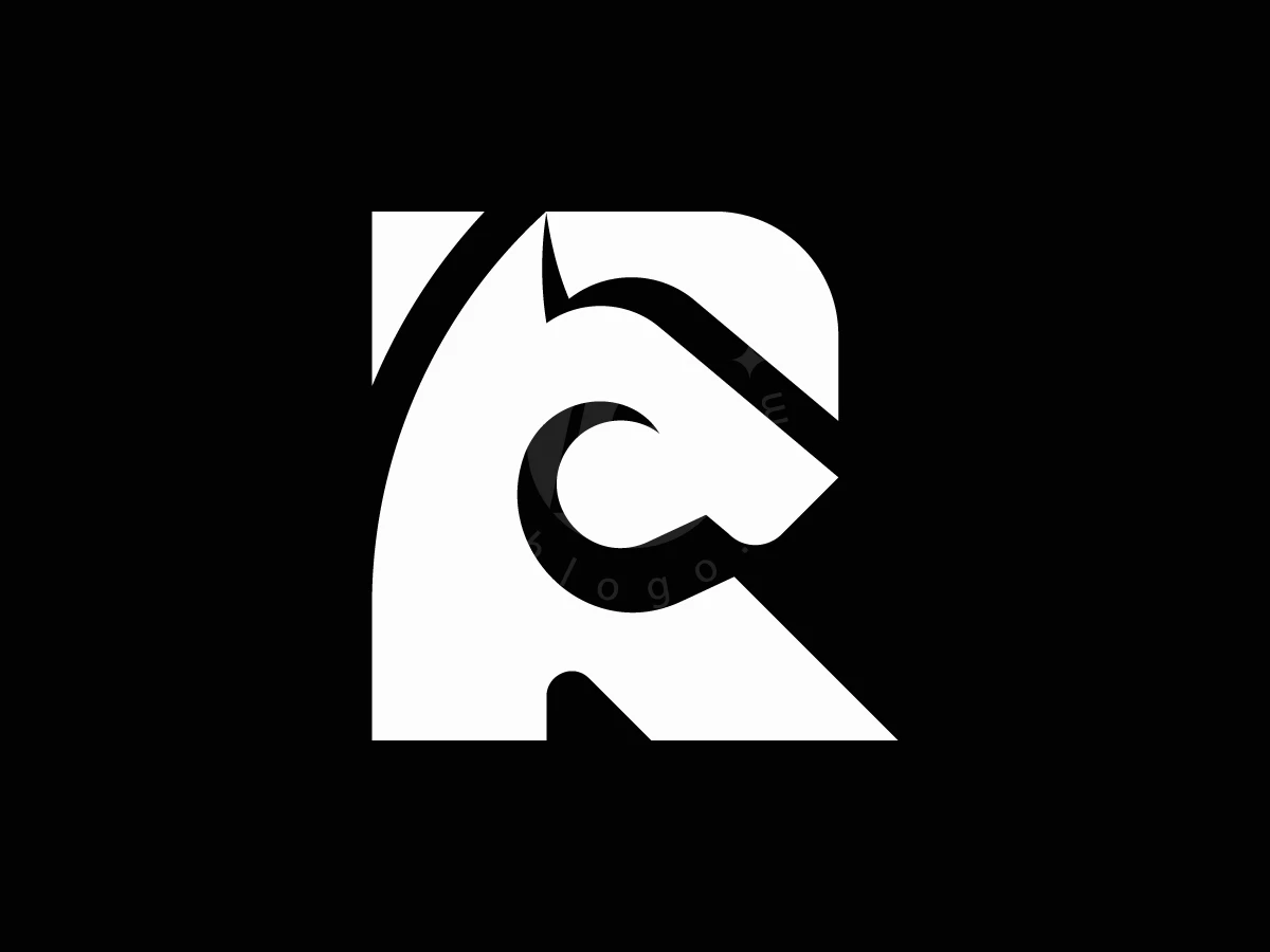 Black Horse Letter R Logo - preview 1