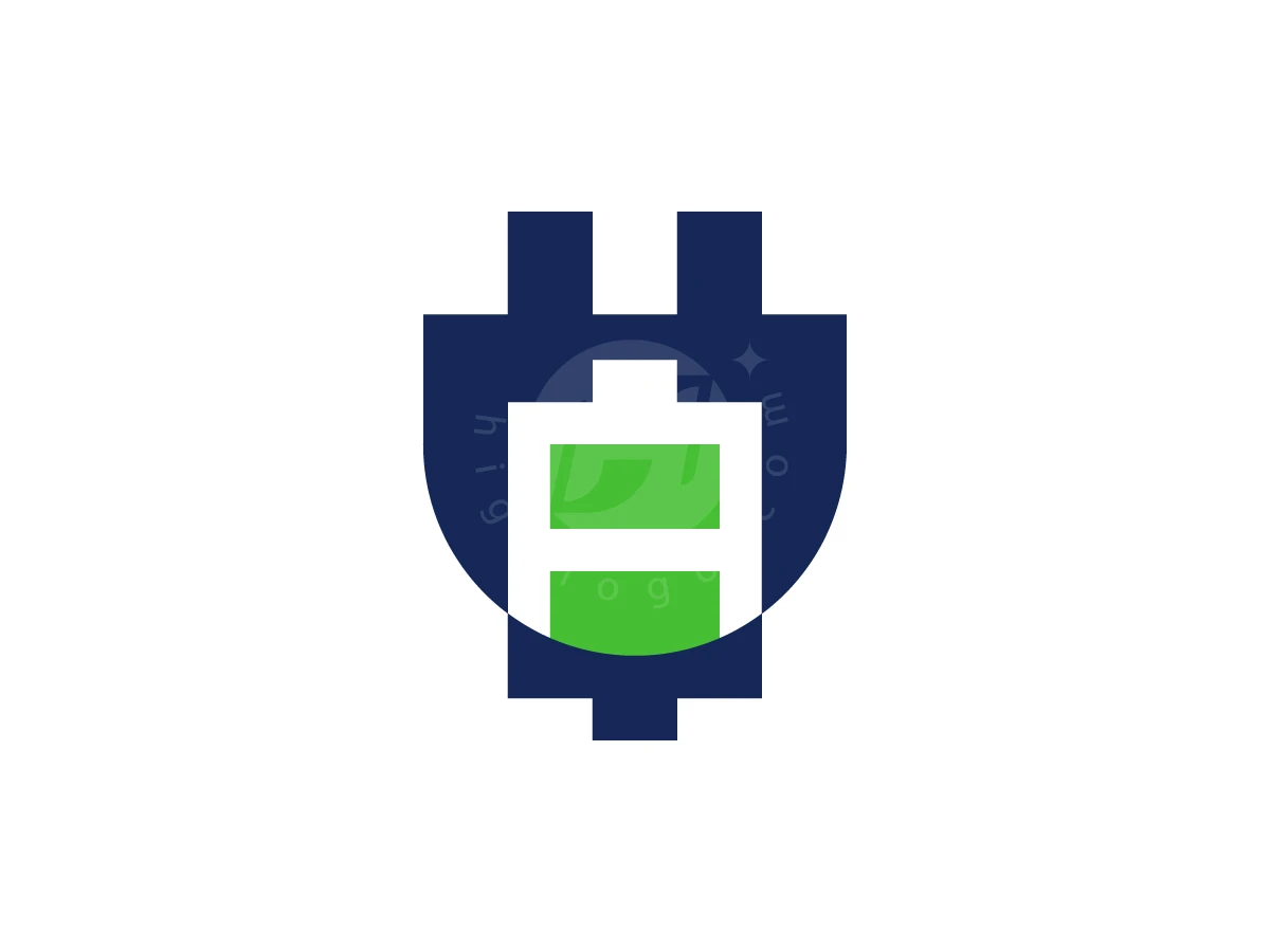 Minimalist Battery And Plug Mark Logo - Technology Logo design by AQB GRAPHIC for sale on Highlogo