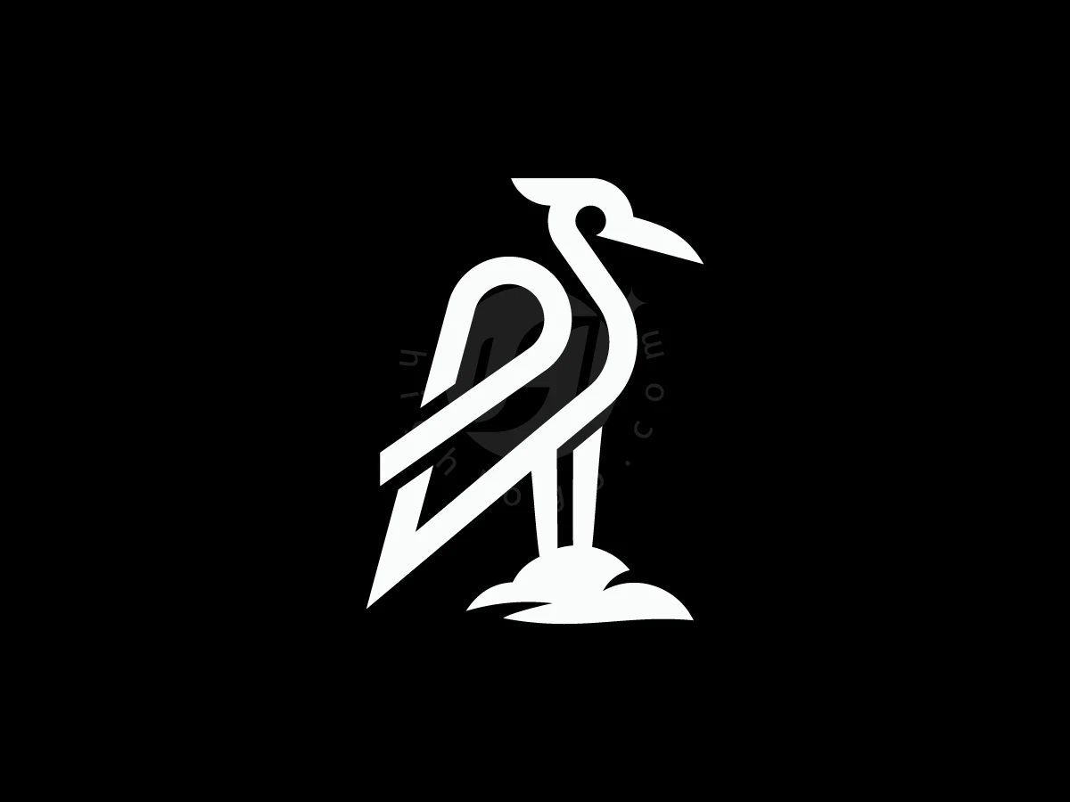 Stork logo rendered in minimalist white geometric lines on a solid black backdrop.