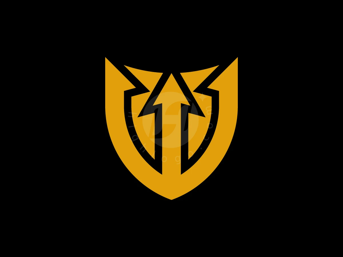Strong Trident Shield Mark Logo - General Logo design by AQB GRAPHIC for sale on Highlogo