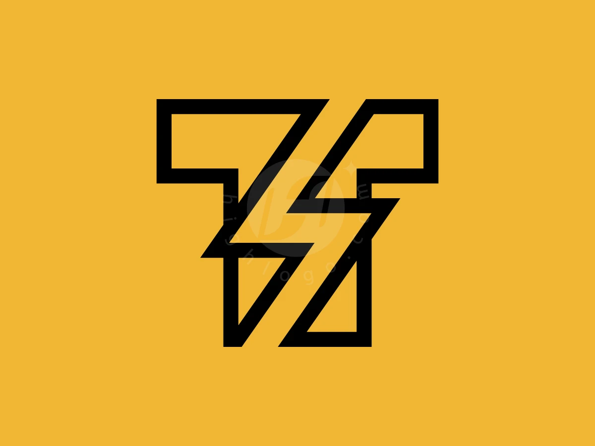 Simple T Letter Lightning Logo - Logo Logo design by AQB GRAPHIC for sale on Highlogo