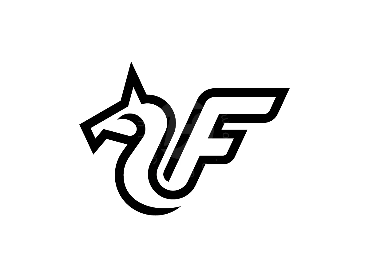 Elegant F Letter Unicorn Logo - Sports Logo design by AQB GRAPHIC for sale on Highlogo