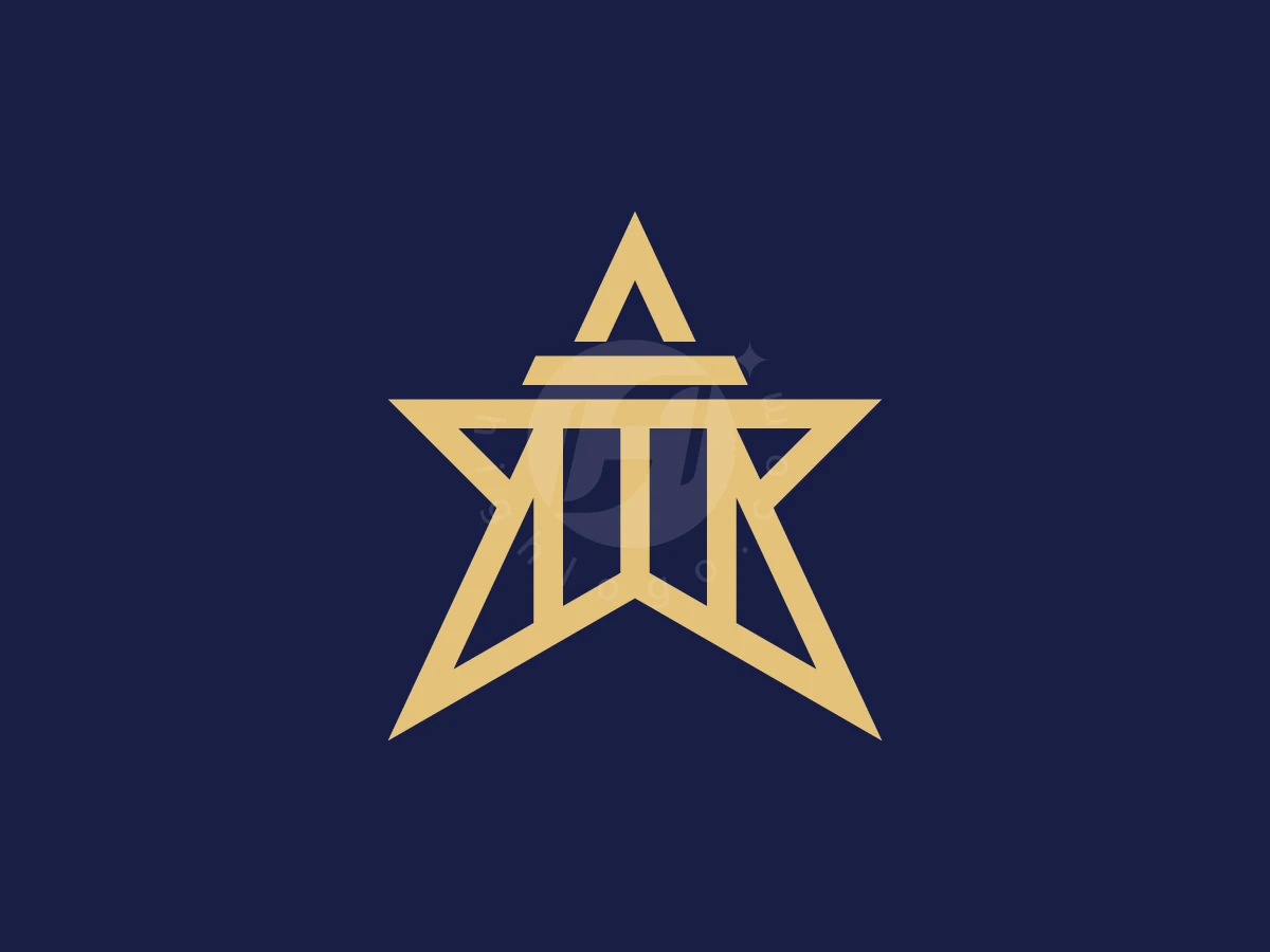 Golden Star Pillar Logo Of Law - Organizations Logo design by AQB GRAPHIC for sale on Highlogo