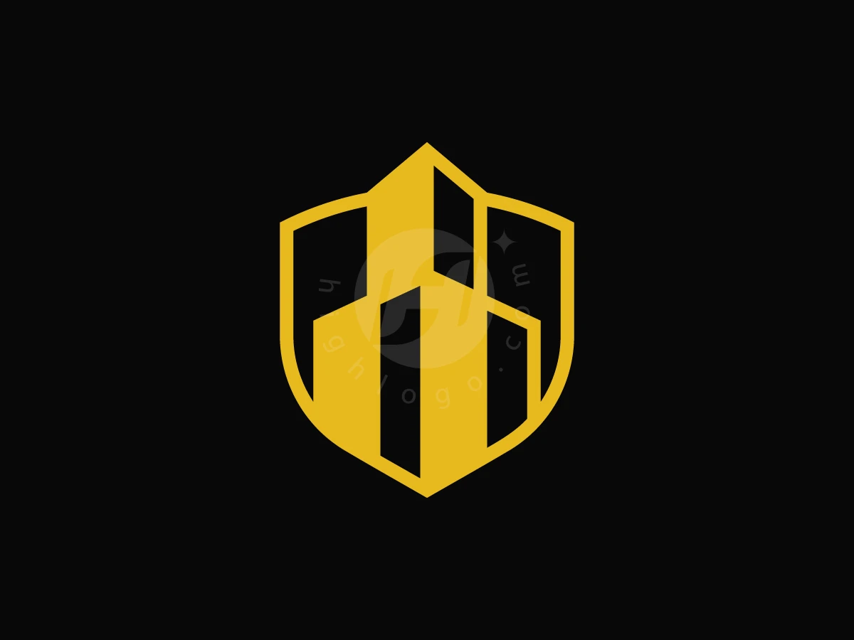Real Estate Building Protective Shield Logo - Real Estate Logo design by AQB GRAPHIC for sale on Highlogo