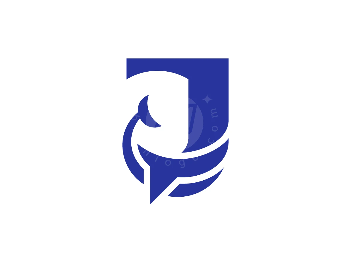 Simple Blue Whale And Letter J Logo - Animal Logo design by AQB GRAPHIC for sale on Highlogo