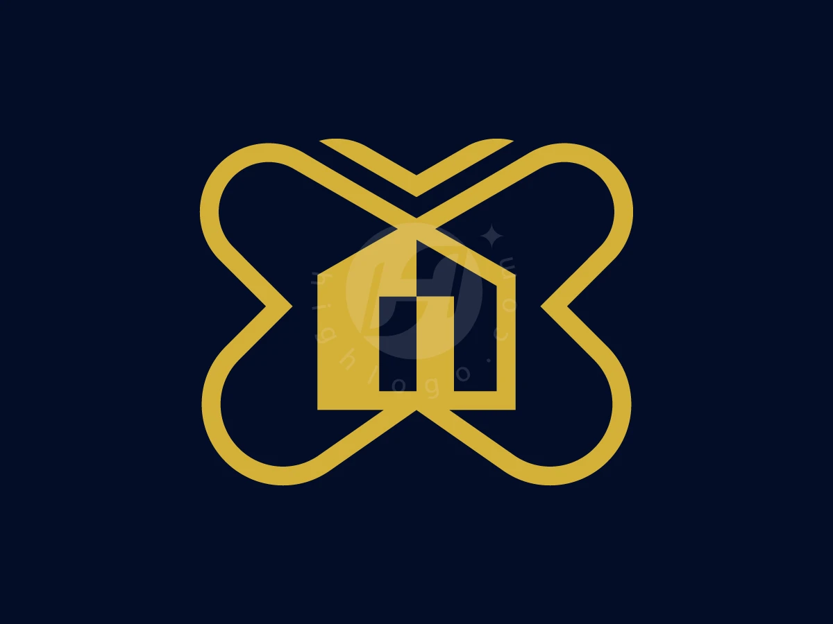 Elegant Golden Butterfly House Logo - Real Estate Logo design by AQB GRAPHIC for sale on Highlogo