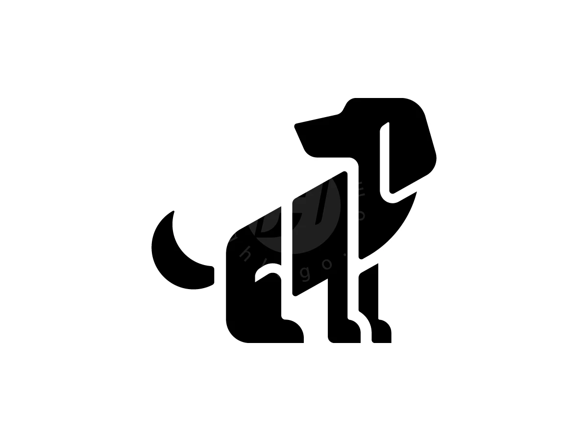 Bar chart segments form a black sitting dog silhouette in this creative Dog Chart logo.