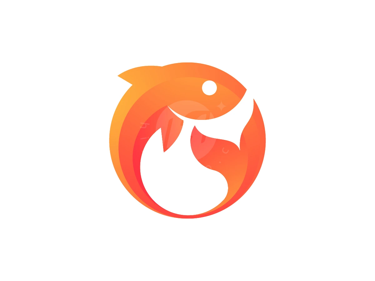 Aqua Circle Fish Logo - Animal Logo design by zepro for sale on Highlogo