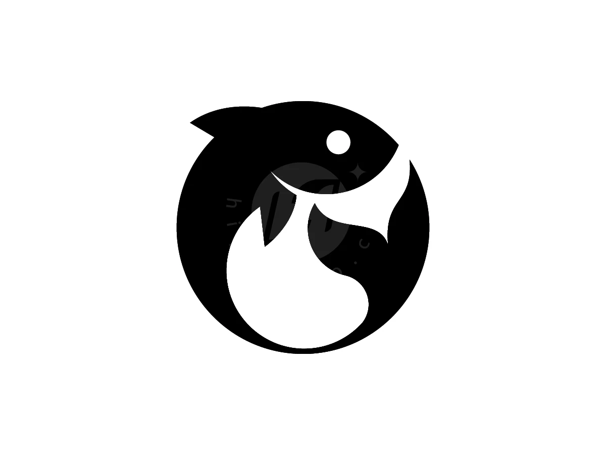 Aqua Circle Fish Logo - preview 1