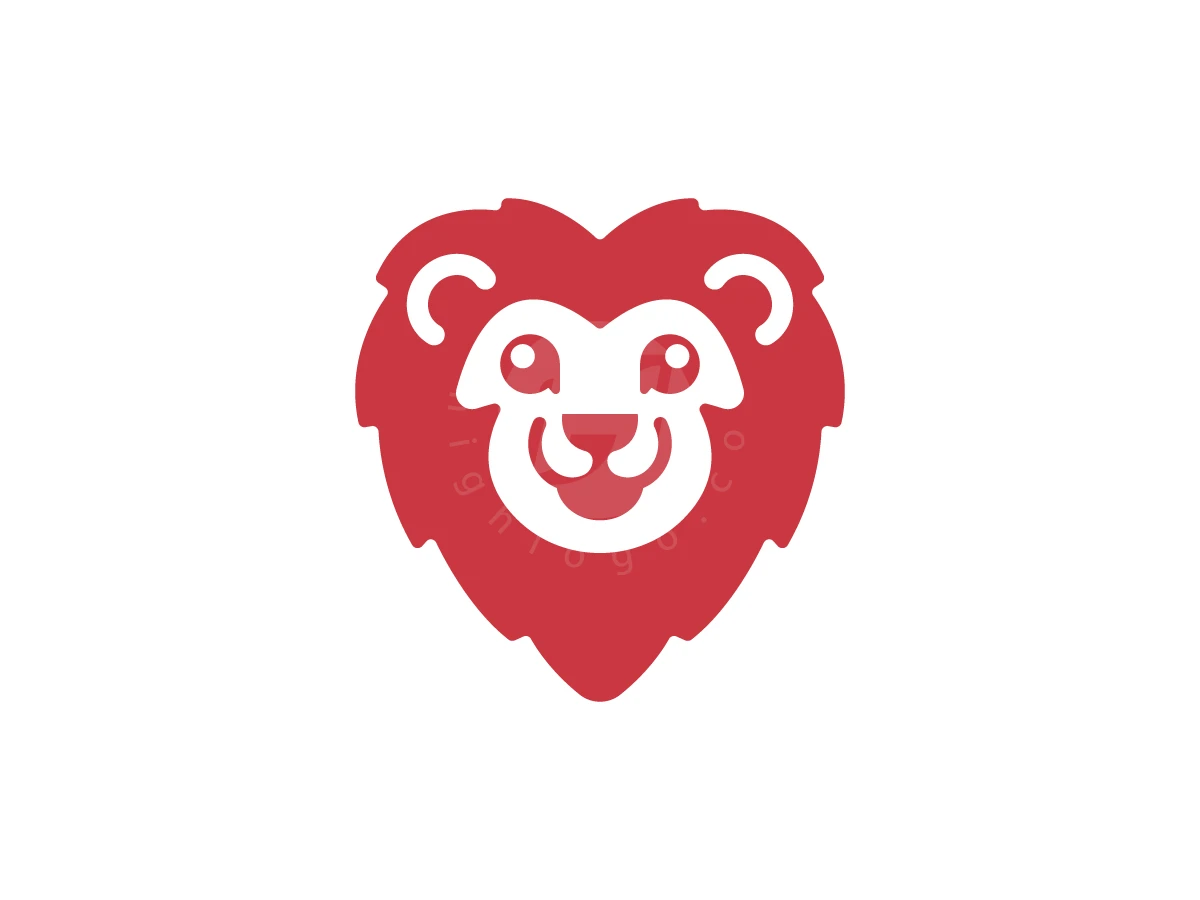Cute Lion Face Emblem - preview 1
