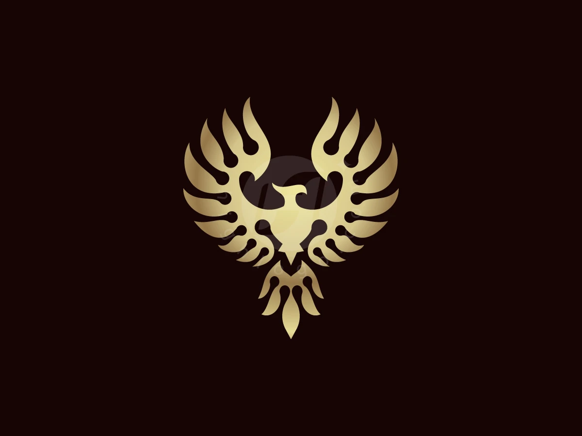 Golden Phoenix Flame Emblem Logo - Animal Logo design by zepro for sale on Highlogo
