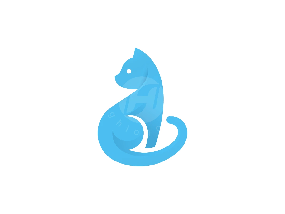 Beautiful Sitting Cat Logo - preview 1