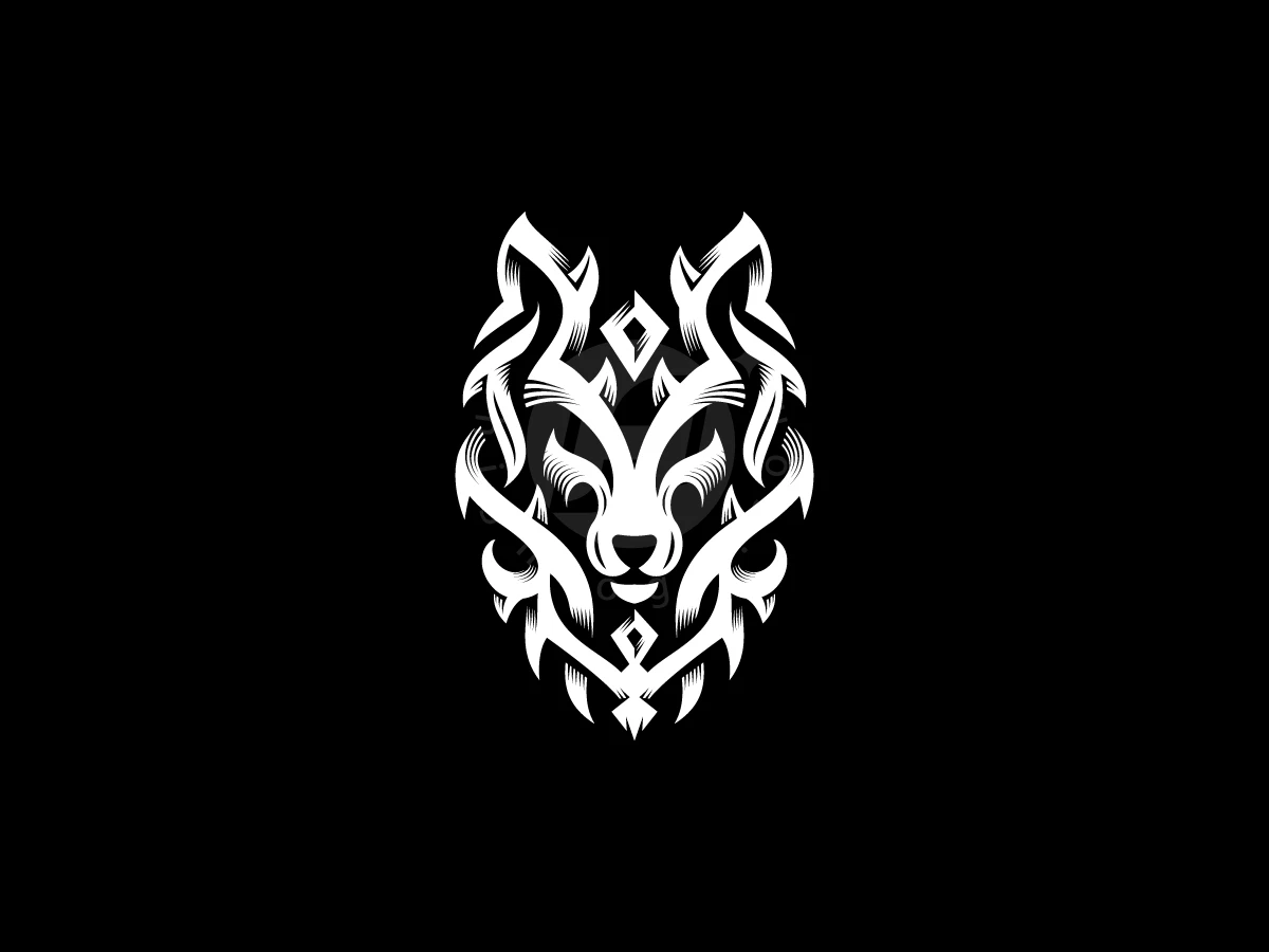 Wolf Tribal Ornament Logo - preview 1